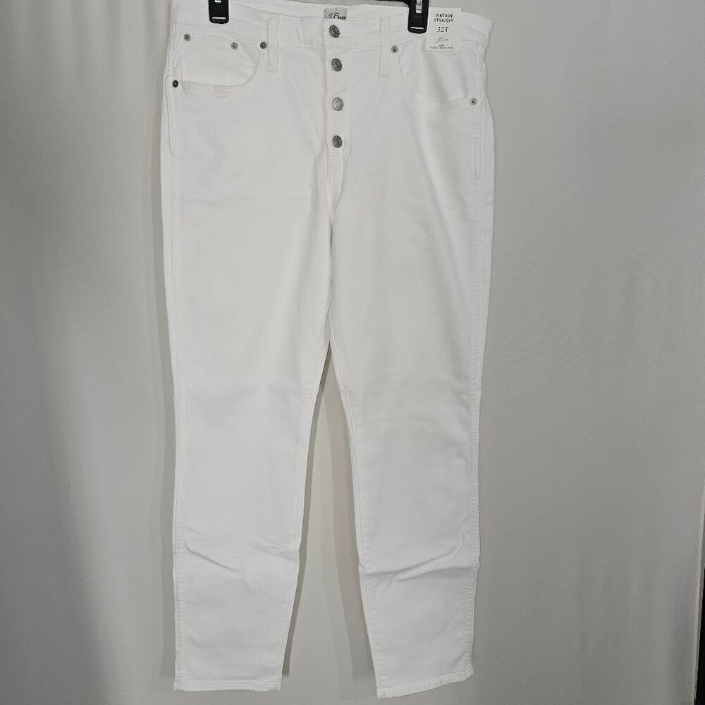 J. Crew White Vintage Straight Button Fly Jean 32T